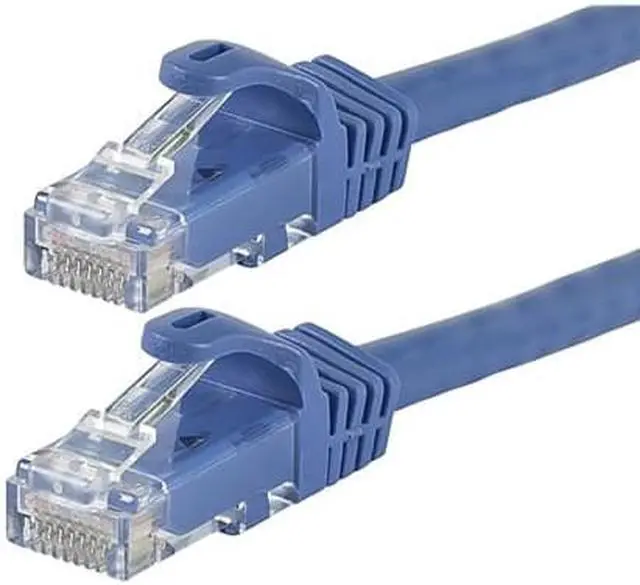 Alt view image 4 of 10 - Monoprice Flexboot Cat5e Ethernet Patch Cable - Network Internet Cord - RJ45, Stranded, 350Mhz, UTP, Pure Bare Copper Wire, 24AWG, 14ft, Blue