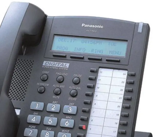 Alt view image 3 of 7 - Panasonic KX-T7633B-R Digital Corded Phone W/ 3-Line Backlit LCD Display And 24 Programmable Line Buttons