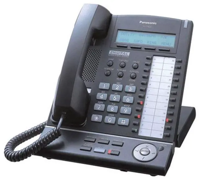 Alt view image 2 of 7 - Panasonic KX-T7633B-R Digital Corded Phone W/ 3-Line Backlit LCD Display And 24 Programmable Line Buttons