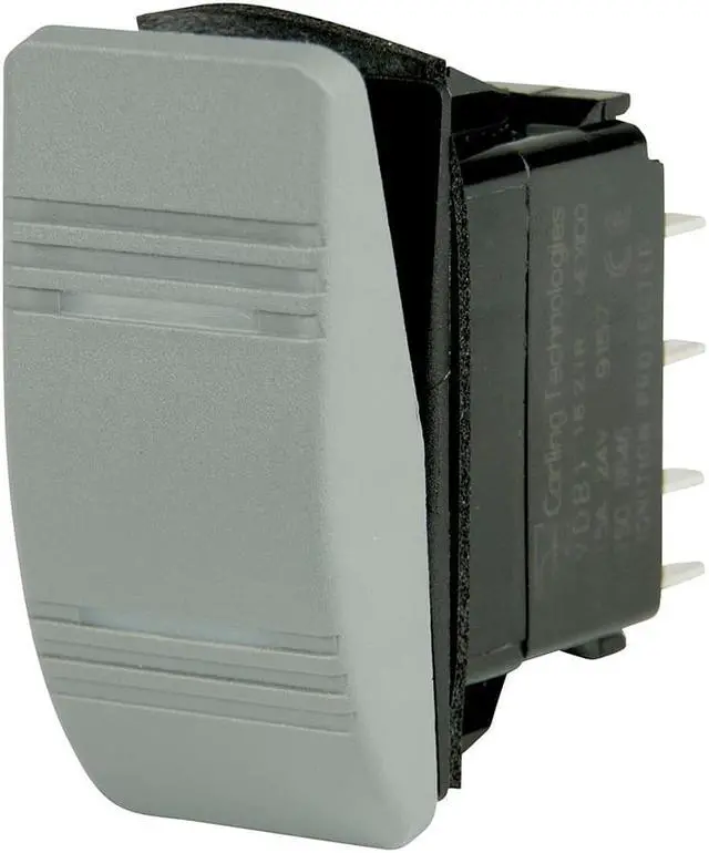 Main image of BEP DPDT Contura Switch - 2-Amber LEDs - Gray - ON/ON