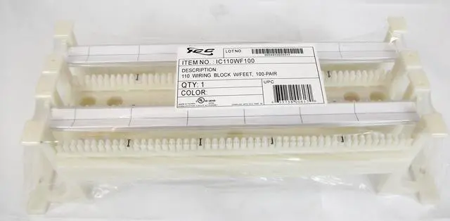 Main image of ICC-IC110WF100, Cat5e 110 Block With Feet, 100 Pair