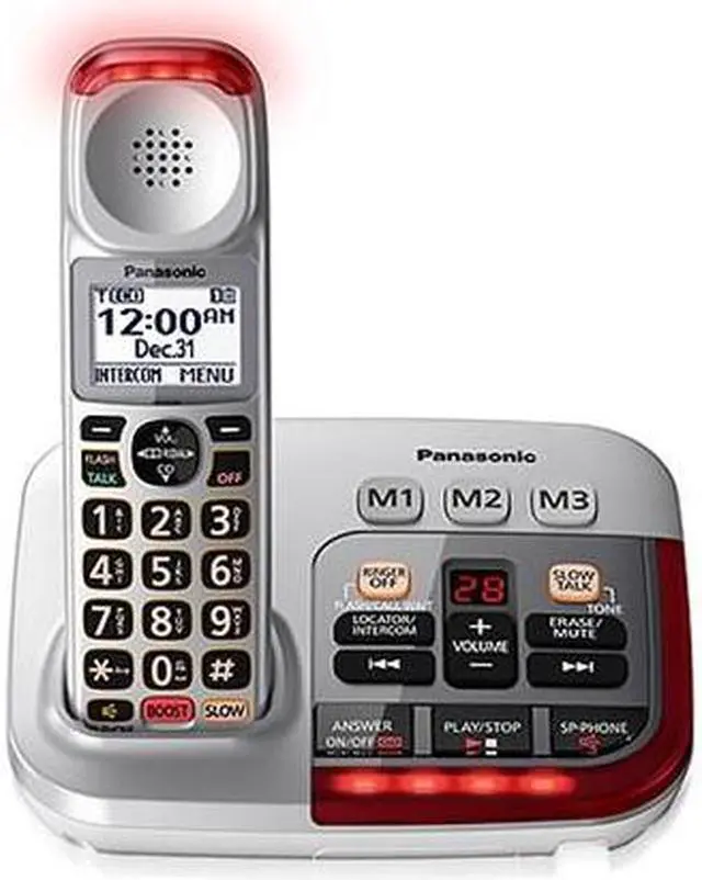 Alt view image 6 of 6 - Panasonic KX-TGM450S Amplified Cordless Phone|Voice Booster Up-To 50 dB|Answering Machine|Silver