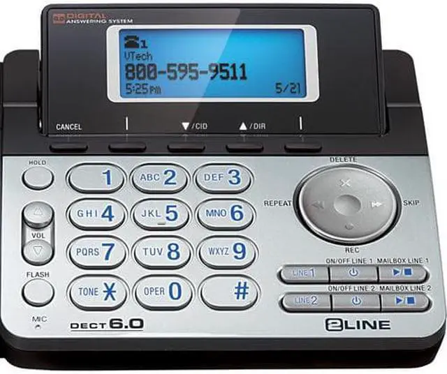 Alt view image 10 of 12 - vtech ds6151-2 2 handset 2-line cordless phone system for home or small business with digital answering system & mailbox on eac