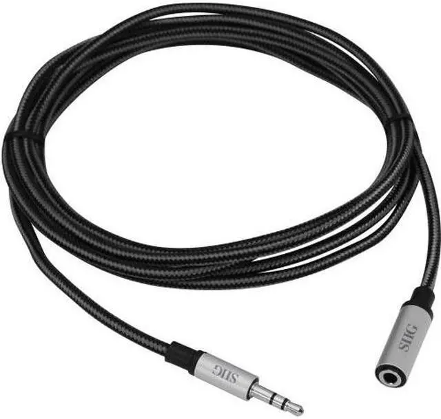 Alt view image 5 of 7 - SIIG CB-AU0C12-S1 6.56 ft. Woven Fab Stereo Aux Cable Male to Female