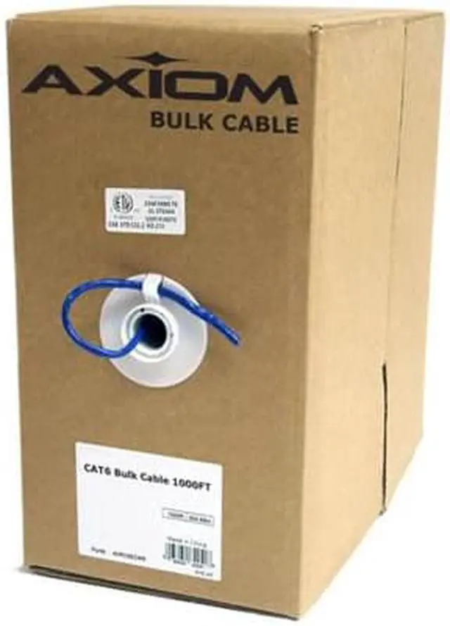 Alt view image 3 of 6 - Axiom C6BCS-B1000P-AX Cat6 23Awg 4-Pair Solid 550Mhz Plenum Cable Spool 1000Ft (Blue)