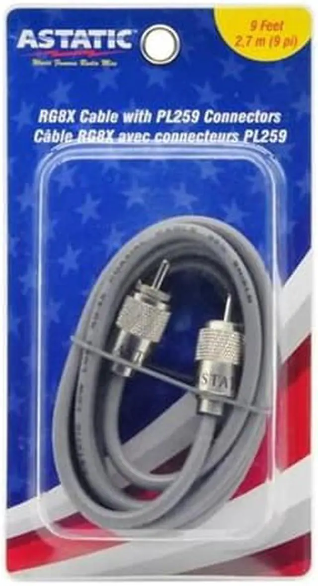 Alt view image 8 of 8 - ASTATIC TM 302-10274 9     RG8X CABLE WITH PL259 CONNECTORS  GREY  A8X9