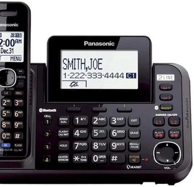 Alt view image 5 of 12 - Panasonic KX-TG9542B Two Handset Cordless Phone|DECT 6.0|Link2Cell|Expandable Up-To 12 Handsets|Black