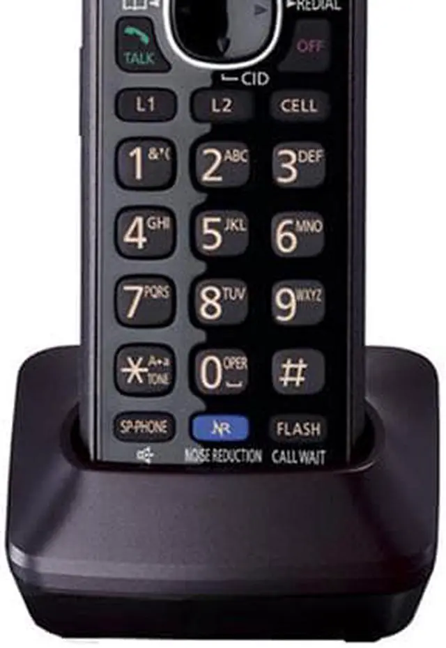 Alt view image 6 of 12 - Panasonic KX-TG9542B Two Handset Cordless Phone|DECT 6.0|Link2Cell|Expandable Up-To 12 Handsets|Black