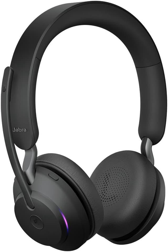 Jabra Evolve2 65 UC Wireless Headphones with Link380a, Stereo, Black –  Wireless Bluetooth Headset for Calls and Music, 37 Hours of Battery Life