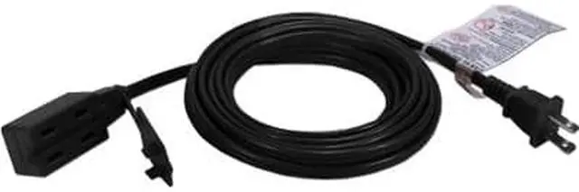 Alt view image 8 of 9 - Qvs 3-Outlet 2-Prong 15Ft Power Extension Cord - 3 X Ac Power - 15 Ft Cord - 13 A Current - 125 V Ac Voltage - 1625 W