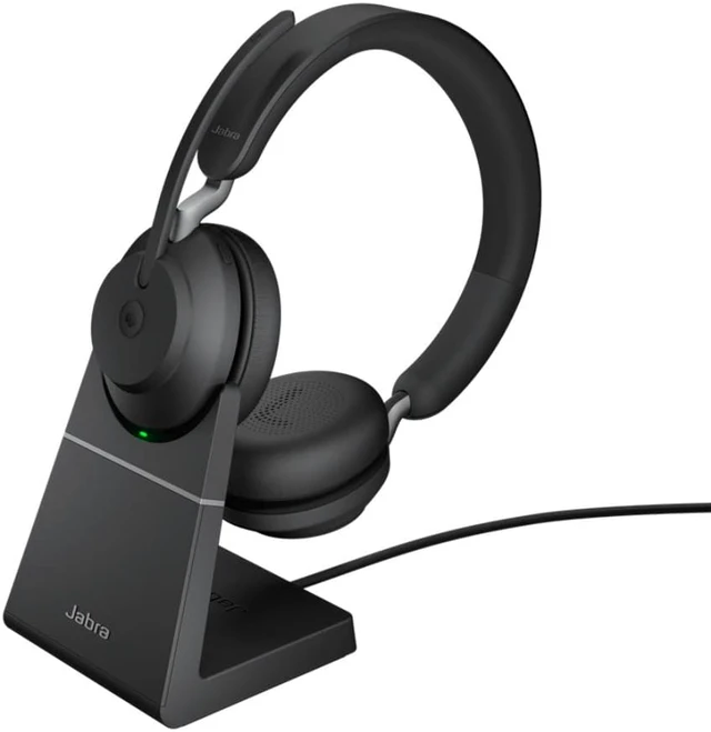 Main image of Jabra Evolve2 65 MS Stereo Headset with Charging Stand USB-C-Black Evolve2 65 MS Stereo Wireless Headset