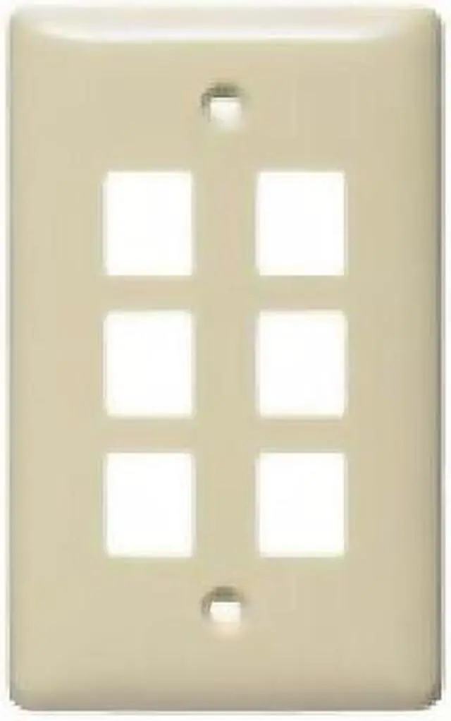 Main image of PLATE,WALL, LABEL-LESS,1-G,6-PORT,WH