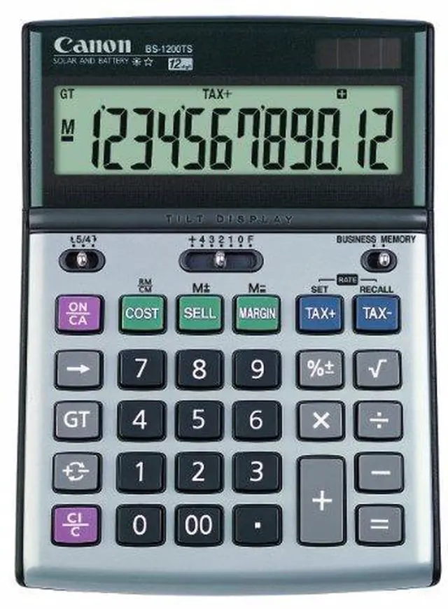 Alt view image 3 of 9 - Canon BS-1200TS Desktop Calculator 12-Digit LCD Display 8507A010