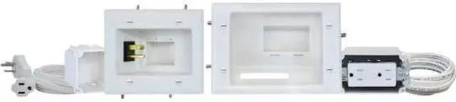 Main image of Datacomm Flat Panel TV Cable Organizer Kit with Duplex Power Solution 50-6623-WH-KIT