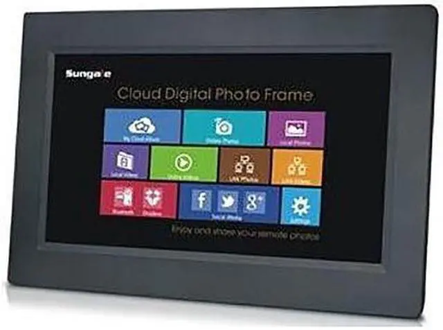 Alt view image 2 of 12 - Sungale Group - CPF1032 - Sungale Cloud Frame - 10.1 LED Digital Frame - Black - 1024 x 600 - Cable - 16:9 - Slideshow -