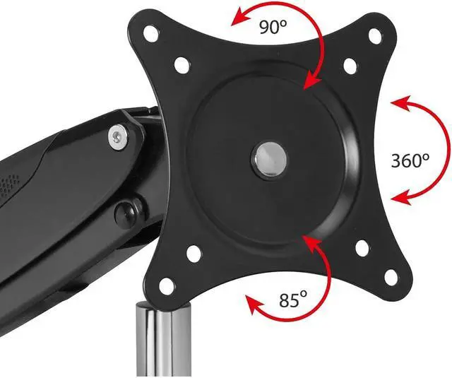 Alt view image 6 of 8 - SIIG - CE-MT1G12-S1 - SIIG Inc, Full-Motion Easy Access Single Monitor Desk Mount - Black - 15 to 27 Screen Support -