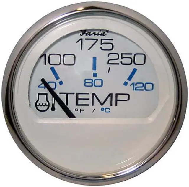 Alt view image 4 of 14 - FARIA BEEDE INSTRUMENTS 13804 Faria 2" Water Temperature Gauge (100-250F) - Chesapeake White SS