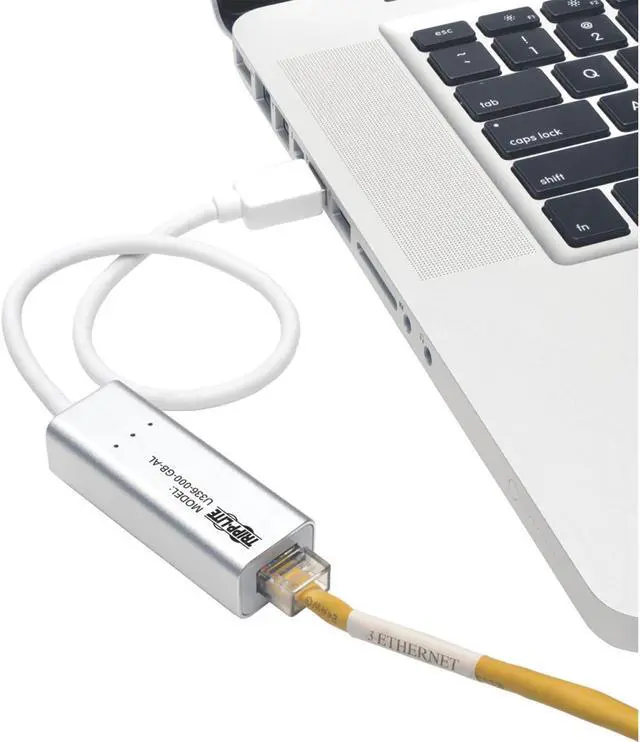 Alt view image 7 of 8 - Tripp Lite U336-000-GB-AL USB 3.0 SuperSpeed to Gigabit Ethernet NIC Network Adapter, 10/100/1000, Plug and Play, Aluminum