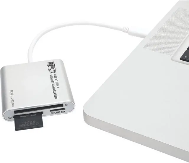 Alt view image 3 of 15 - Tripp Lite U452-003 USB 3.1 Gen 1 USB Type-C (USB-C) Multi-Drive Smart-Card Flash-Memory Media Reader/Writer (U452-003)