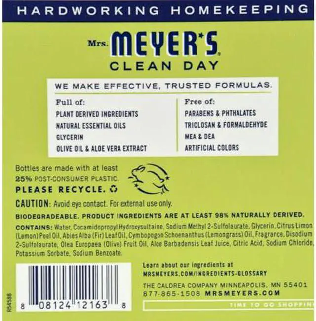 Alt view image 6 of 20 - Mrs. Meyer's Liquid Hand Soap Refill - Lemon Verbena - 33 lf oz Liquid Hand Soap
