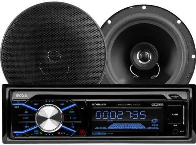 Alt view image 3 of 20 - BOSS Audio 656BCK 508UAB CD/MP3 AM/FM Receiver With USB and SD Memory Card Ports Plus one Pair of 6.5" Speakers