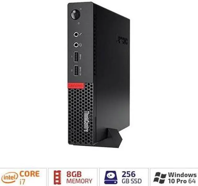 Alt view image 9 of 11 - Lenovo ThinkCentre M710q 10MR0003US Desktop Computer - Intel Core i7 (7th Gen) i7-7700T 2.90 GHz - 8 GB DDR4 SDRAM - 256 GB SSD - Windows 10 Pro 64-bit (English) - Tiny - Black