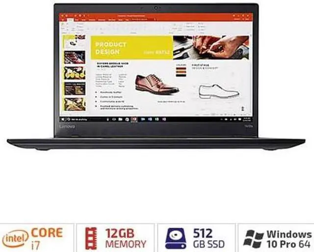 Alt view image 7 of 13 - Lenovo ThinkPad T470s 20HF0010US 14" LCD Notebook - Intel Core i7 (7th Gen) i7-7600U Dual-core (2 Core) 2.80 GHz - 12 GB DDR4 SDRAM - 512 GB SSD - Windows 10 Pro 64-bit (English) - 2560 x 1440 - In-plane Switching (IPS) Technology - Black
