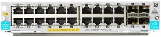 Alt view image 11 of 18 - HPE Aruba 20-port 10/100/1000BASE-T PoE+ / 4-port 1G/10GbE SFP+ MACsec v3 zl2 Module