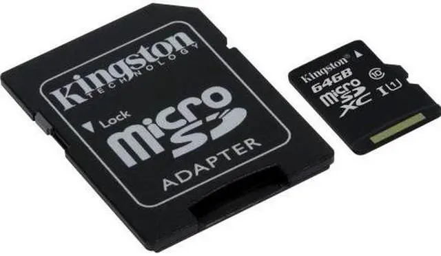 Alt view image 3 of 10 - Kingston 64GB MicroSDXC UHS-I/U1 Class 10 Memory Card with Adapter (SDC10G2/64GB)
