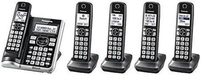 Alt view image 10 of 19 - Panasonic KXTGF575 Link2Cell Bluetooth Cordless Phone - 5 Handsets