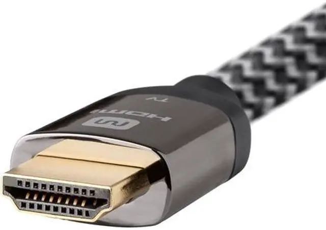 Alt view image 17 of 20 - Monoprice Braided HDMI Cable - 50 Feet - Gray | High Speed, Active Chipset, 4K@60Hz, 18Gbps, HDR, 24AWG, YUV, 4:4:4, CL3 - Luxe Series