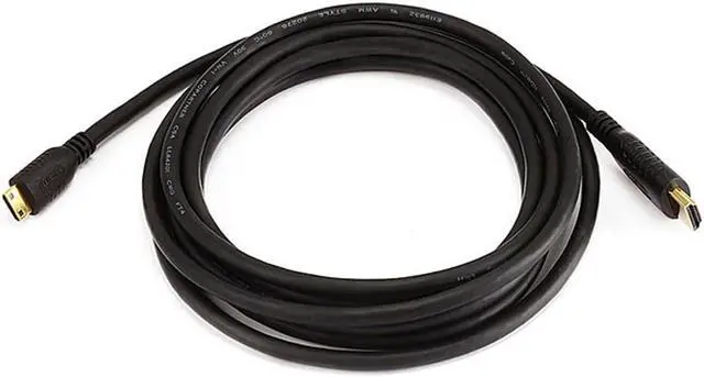 Alt view image 4 of 12 - Monoprice Standard HDMI Cable - 10 Feet - Black | With HDMI Mini Connector, 1080i @ 60Hz, 4.95Gbps, 30AWG