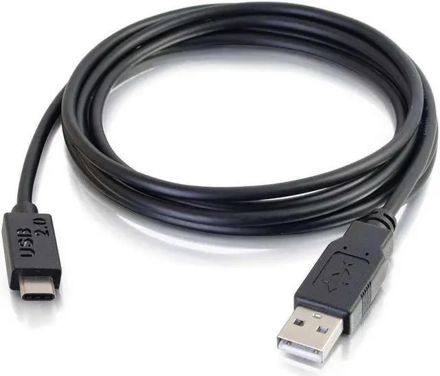 Alt view image 3 of 5 - C2G 28872 USB-C Cable - USB 2.0 USB-C to USB-A Male/Male Cable, Thunderbolt 3, Tablet, Chromebook Pixel, Samsung Galaxy TabPro S, LG G6, MacBook, Black (10 Feet, 3.04 Meters)