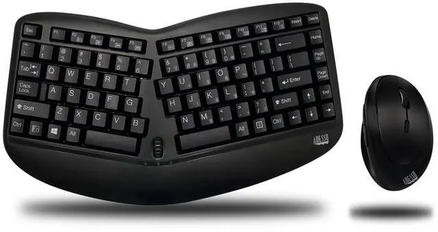 Main image of ADESSO WKB-1150CB WRLS ERGO KEYBOARD & MOUSE