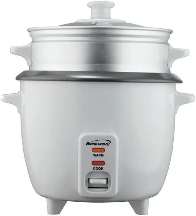 Alt view image 2 of 10 - Brentwood TS-180S 8-Cup Uncooked/16-Cup Cooked Rice Cooker and Food Steamer - White