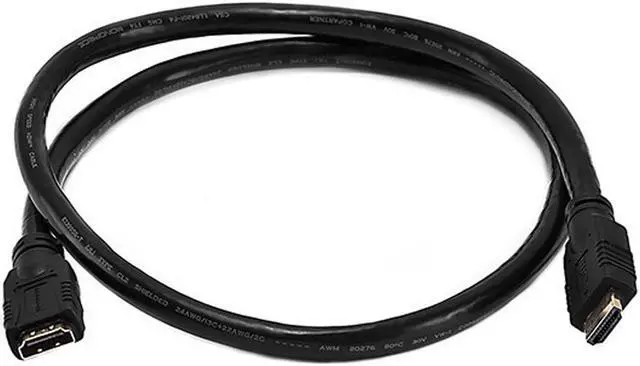 Alt view image 9 of 13 - Monoprice Commercial Series High Speed HDMI Extension Cable, 4K @ 24Hz, 10.2Gbps, 24AWG, CL2, 3ft, Black