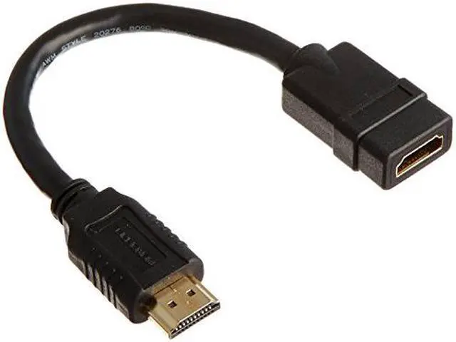 Alt view image 10 of 12 - 8-inch 28AWG High Speed Male to Female HDMI Port Saver - Black