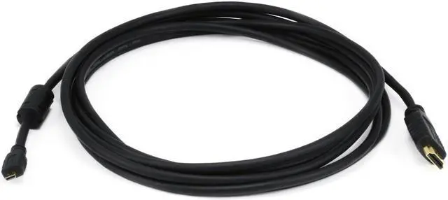 Main image of Monoprice Standard HDMI Cable - 6 Feet - Black | With HDMI Micro Connector, 1080i @ 60Hz, 4.95Gbps, 34AWG