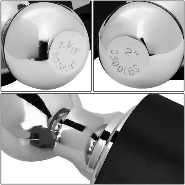 Alt view image 3 of 6 - DNA Motoring HITCH-ALU-001-BK Aluminum 6"Drop Adjustable Dual Ball Tow Towing Hitch fits 2" Trailer Receiver (Black)