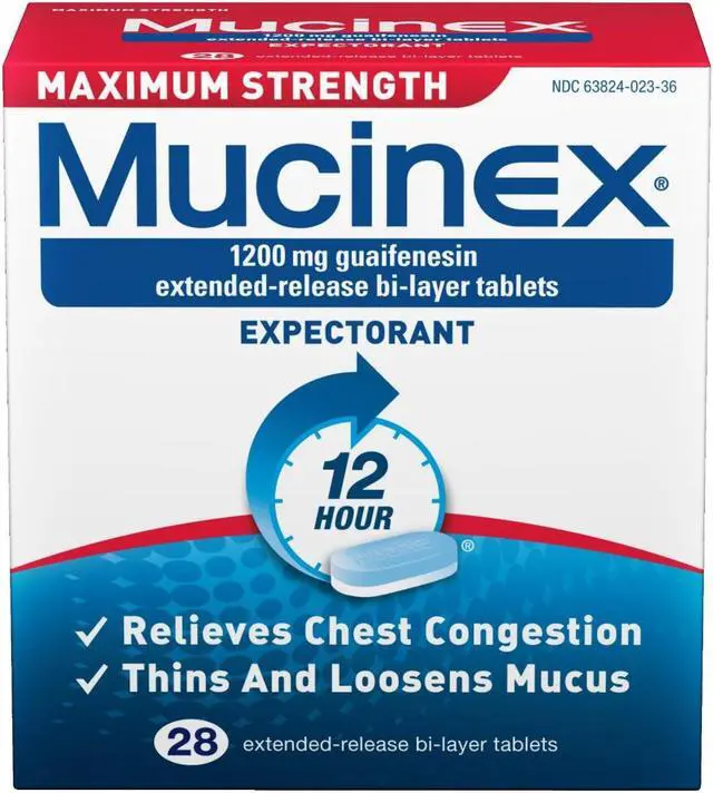 Alt view image 10 of 20 - Mucinex Max Strength Expectorant 14 Tablets/Box 02314