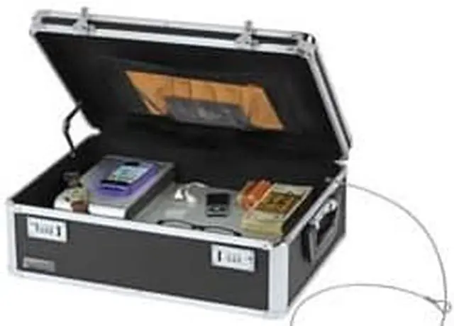 Alt view image 6 of 15 - Locking Storage Chest Medium Density Fiberboard 14.5 x 8 x 19.5 Black VZ00323
