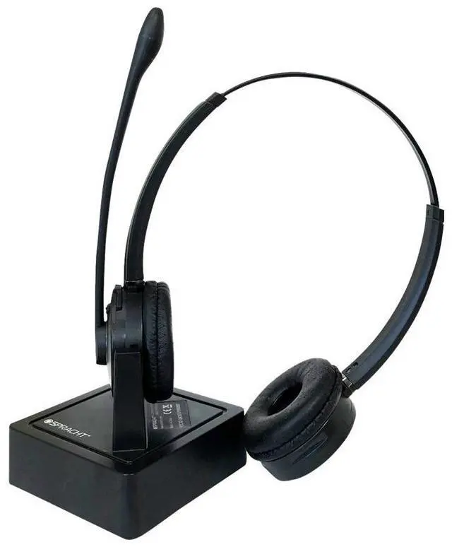 Alt view image 13 of 20 - ZuM Maestro Bluetooth Wireless Headset with Base Station - Dual Ear version for full Stereo effect.  Noise Canceling Mic.