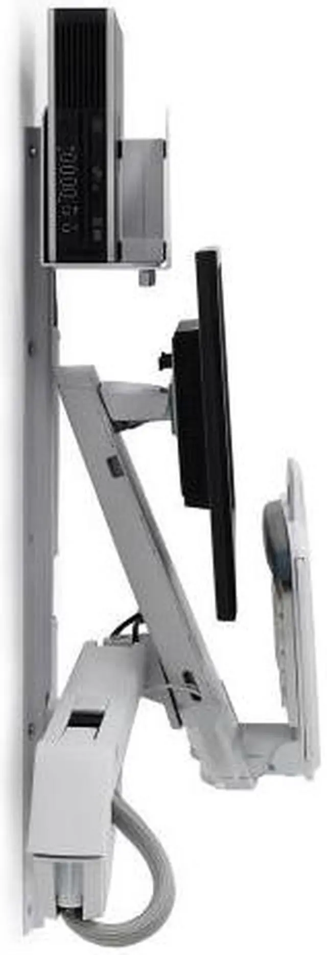 Alt view image 7 of 13 - Ergotron StyleView Sit-Stand Combo System With Medium Silver CPU Holder - Mounting kit (articulating arm, wall track mou