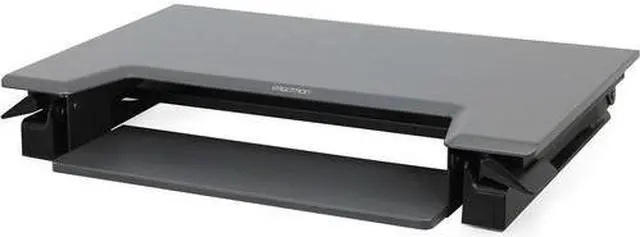 Alt view image 5 of 20 - Ergotron 33-397-085 WorkFit-T, Standing Desk Workstation (Black with Grey Surface)
