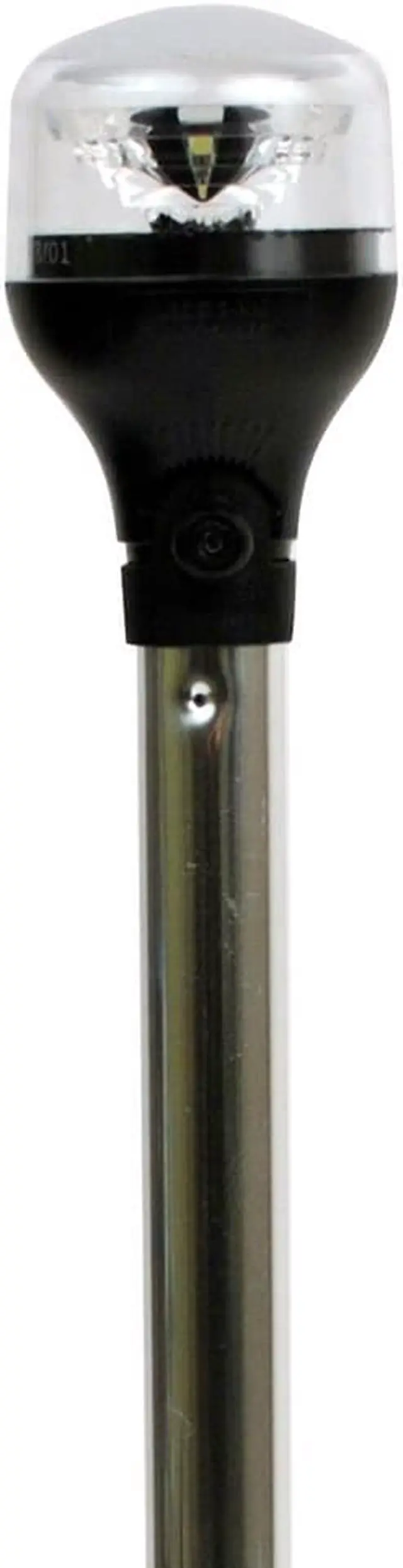 Alt view image 5 of 12 - Attwood Lightarmor Plug-In All-Around Light - 20" Aluminum Pole - Black Horizontal Composite Base W/Adapter