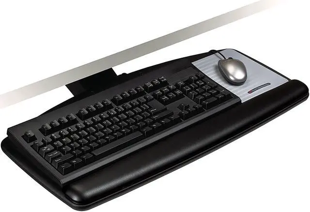Alt view image 13 of 20 - 3M Knob Adjust Keyboard Tray With Highly Adjustable Platform Black AKT80LE