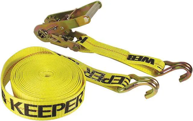 Alt view image 2 of 5 - Keeper 04622 2-Inch x 27-Feet Ratchet Tie-Down With Double J Hooks Rat Tiedown J 2x27