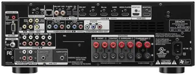 Alt view image 3 of 4 - Denon AVR-2313CI 7.2 Channel 3D Networking Home Theater Receiver with AirPlay