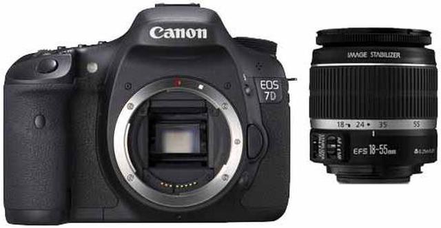 Canon EOS 7D Black Digital SLR Camera w/ EF 18-55mm IS II Lens