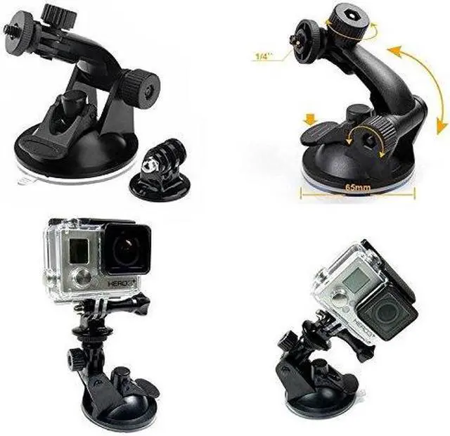 Alt view image 4 of 14 - Ultimaxx Suction Cup Camera Mount 1/4-20 Thread Rotating Car Windshield for All Gopro Cameras